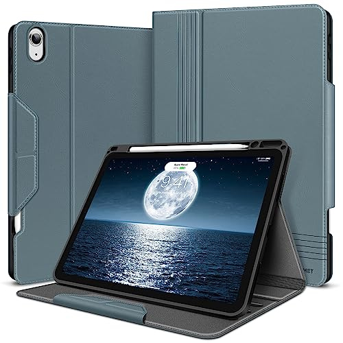 HOLIMET Hülle for iPad Air 11 Zoll M3 (2025) mit Stifthalter, Air 6/5/4 Hülle (2024/2022/2020) 10,9 Zoll PU Leder Schutzhülle TPU-Rücken Stoßfest, Cover Auto Schlaf/Wach, Multi-Winkel Ständer, Blau