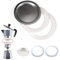 World Trade Guarnizione e Filtro Caffettiera Universale per Ricambi Moka (2x Anello di Tenuta in Silicone + 1x Filtro) (1/2 TAZZA) (49734)