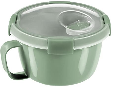 Curver | Smart to Go Soup 0,9 l Eco, Grün, 100% recyceltes Material, 15,7 x 15,7 x 9,6 cm