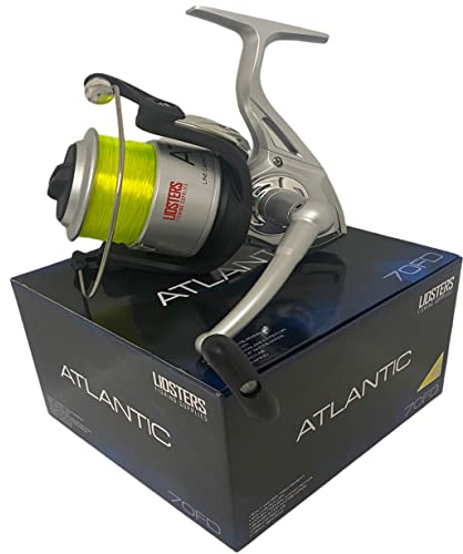 NEW LARGE ATLANTIC 7000 FD SEA FISHING LIDSTERS BEACH PIER REEL AND YELLOW LINE 70