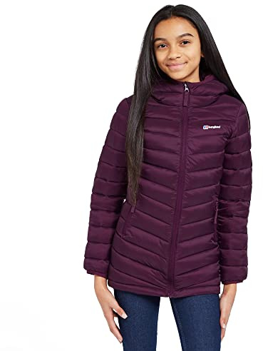 Berghaus Kids’ Longline Kirkhale Baffle Jacket with Stretch Binding to the Hood, Hem & Cuffs, Water Repellent & Insulated Winter Coat (UK, Age, 13 Years, Regular, Purple)
