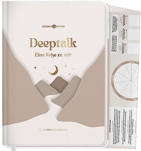 Lebenskompass 3 Jahres Tagebuch für Erwachsene - Deeptalk Eine Reise zu mir Selbst SAHARA One line a day - ein 5 bis 6 Minuten Tagebuch für Erinnerungen, Reflexion und Achtsamkeit - DIN A5 Hardcover