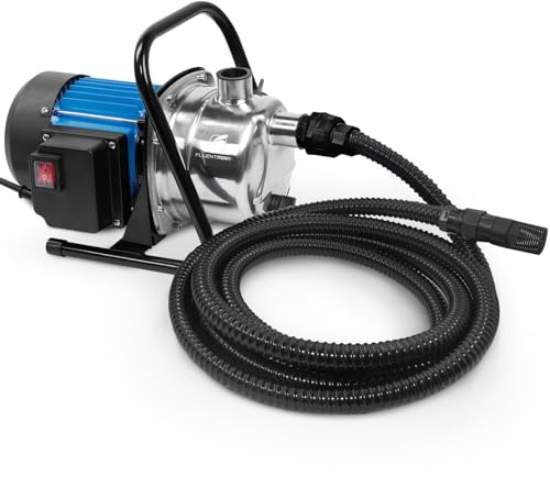 FLUENTPOWER 1HP Portable Garden Transfer Pump, 900GPH Electric Sprinkler Booster Pump, Shallow Well Jet Pump for Home Lawn Irrigation and Water Draining, 13 ft Suction Hose Kit included