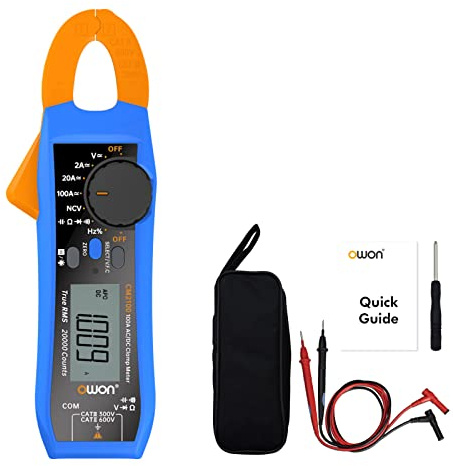 OWON CM2100 mini digital klämma meter 100 A AC DC ström spänning äkta RMS tänger amperemeter motstånd, kapacitet, diodtestare multimeter