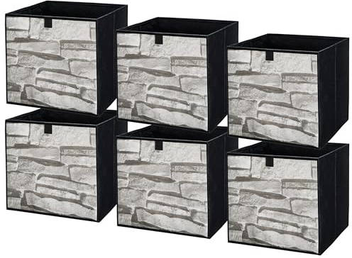 lavita Storage Box | Faltbare Aufbewahrung Boxen 31 x 31 x 31 cm | Schubladen-Organizer Box | Ordnungssysteme fr Kleidung | Kleideraufbewahrung & Organisation | 6 Stück Stein