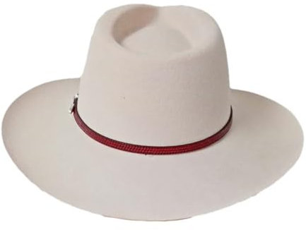 Aoleaky Woll-Bowler-Hut Party-Filzhut graue Farbe Herren-Fedora-Hut White 59-60CM L