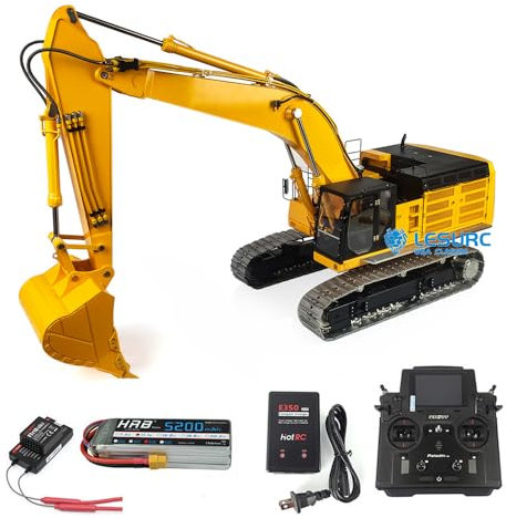 LESU 374F 1/14 RC Pelle hydraulique en métal RC Construction Digger Model New Hydrualic Reverse Valve PL18 Lite Light Black Yellow, THZH1200-AMZUS2-S