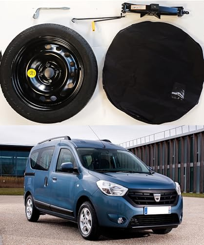 Ersatzrad Set 16 Zoll kompatibel mit Dacia Dokker - Dokker Stepway Reifenwechsel Set mit Wagenheber, Schlüssel und Tasche
