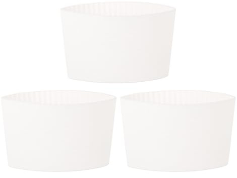 QUARKZMAN 3pz Manicotto per Tazza Caffè Bianco Manicotti per Tazza Bottiglia d'Acqua in Vetro Antiscivolo Riutilizzabili Resistenti al Calore