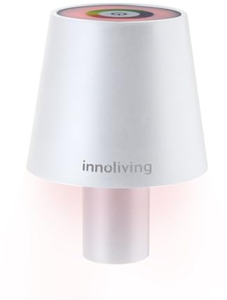 Innoliving lampada LED Multicolore RGB INN-290WNEW per bottiglia, ricaricabile in 4 ore, da tavolo, senza fili touch e dimmerabile, per interni ed esterni, Colore Bianco Opaco