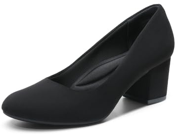 DREAM PAIRS Bekväma pumps för kvinnor, klassiska och enkla arbetsskor, idealiska för kontorskläder och professionella kostymer, Sverige svart, 40 EU