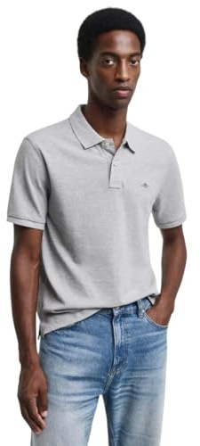 GANT Reg Emb Archive Shield - Polo para Hombre, Gris, L