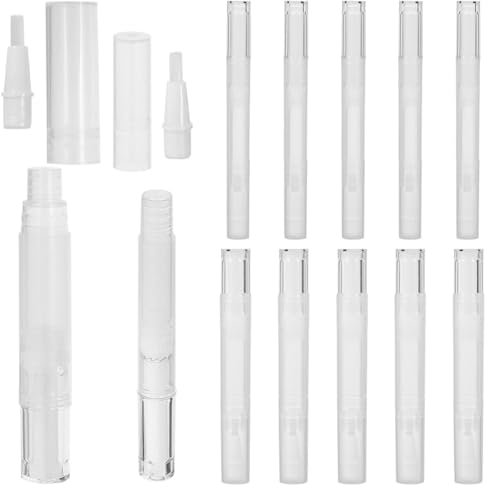 HONMEET 12pezzi Penne Vuote Per Olio Per Unghie Compatte Tubetti Per Olio Per Cuticole Trasparenti Penne Per Smalto Riutilizzabili Contenitori Per Unghie Personalizzabili Flaconi