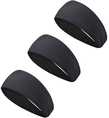 3-Pack Sweat Wicking Headbands for Men, Non-Slip and Breathable Athletic Headbands for Running, Cycling, Yoga, Fitness, and Sports, Stretchy and Comfortable Sport Headbands for Men