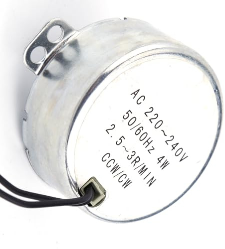 Synchronmotor, 50/60Hz Frequenz 220-240V AC Synchronmotor Getriebemotor 4W Getriebemotor CW/CCW, Pyramidenmotor Leise für Mikrowellenofen Drehtisch (2,5–3 U/min)