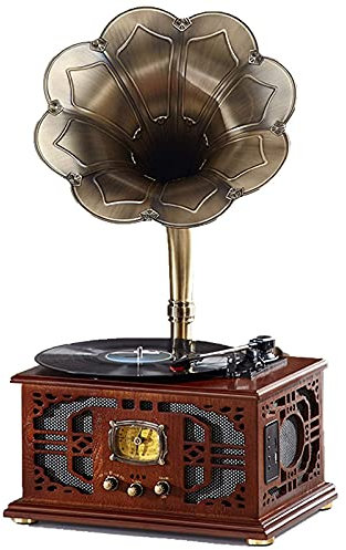 CAFIEDR Retro Bluetooth Speaker, Vintage Turntable Gramophone Shaped Speakers With TF Card Playback, U Disk Playback, Wireless Bluetooth, Phonograph Style For Home Decoration And Entertainment