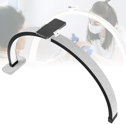 XoTiq Lampada a Mezzaluna, Luce Ciglia da 40 W, 3200-5600K Lampada da Tavolo a LED Regolabile con Supporto per Telefono, Lampada da banco per Fai-da-Te, Ciglia, Tatuaggio e Cura della Pelle