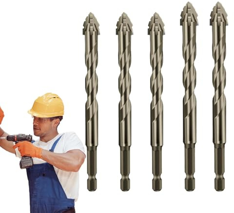 6X Punte Da Trapano Eccentriche Seghettate A Quattros Taglienti, Ad Alta Resistenza,Punte Elicoidali Versatili Ad Alta Durezza Per Metallo Per Piastrelle Di Ceramica,vetro,marmo,cemento, Testa