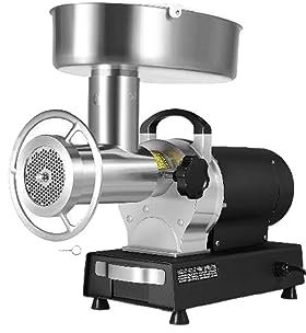 Picadora de carne eléctrica de 992 Lb/H, PICADORA DE CARNE industrial de acero al carbono con 2 hojas, 3 placas de molienda, máquina for hacer salchichas y Kit Kubbe,Potente y eficiente