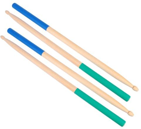Toddmomy Baquetas de Madera con Mango Antideslizante para Batería 2 Pares Adecuado para Principiantes y Estudiantes