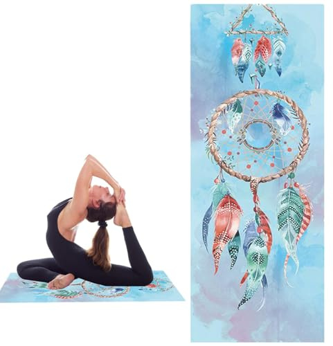 Yogamatten Handtuch Rutschfest, Yogadecke Schweißabsorbierend Saugfähig Schnelltrocknend Yogatuch Für Pilates Hot Yoga Picknick Im Freien,Trainingszubehör Für Frauen Und Männer