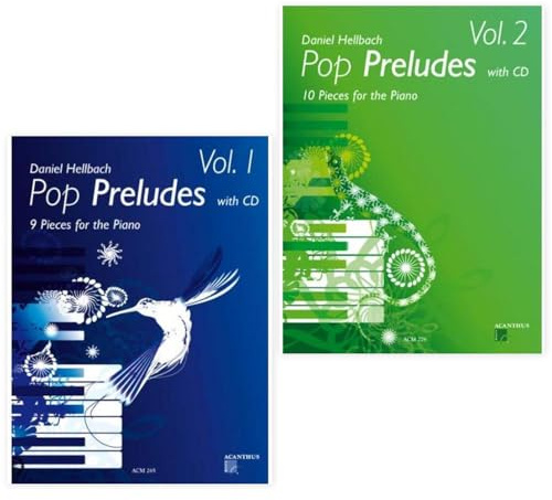 Pop Preludes Band 1 + Band 2 (ACM265, ACM278) + Soundman-Notenheft + 2 Pianobleistifte (Starterset)