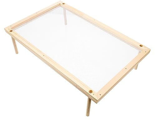 Spaghetti Trockengestell Holz Beige für Haushalt und Küche, Stabil | Nudeltrocknungsgitter, Obst und Gemüse Trocknen, Rutschfeste Füße, Einfach zu Bedienen, für Draußen