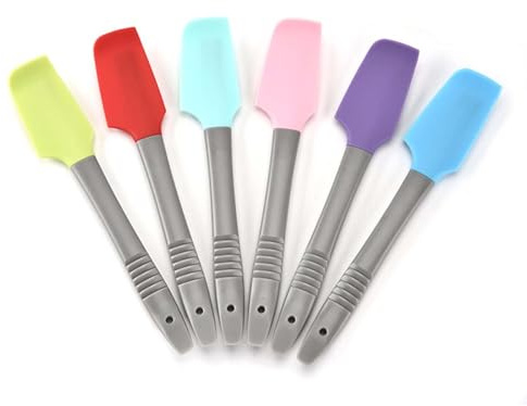 Silicone Mini Spatula - ShiningUU 6Pcs 7inch Rubber Cake Spatula | Kitchen Utensils Set for Baking & Mixing | Heat Resistant Flexible Scrapers for Cooking Jars, Kitchen Baking and Dessert Making