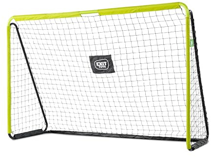 EXIT Toys Tempo Stahl-Fußballtor - Inklusive Ankernägel - Rostbeständig - Fußballtor für Kinder - Für den Garten - Trainiere Deine Fußballfähigkeiten - 240x160 cm - Grün/Schwarz