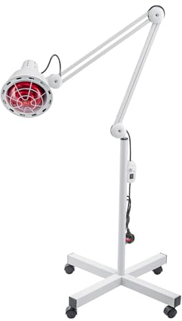 Youyijia 275W Infrarotlampe Wärmelampe mit Ständer und 4 Rädern Rotlicht Therapielampe Mobil Infrarottherapie Lampe Höhenverstellbar Für Schmerzlinderung & Muskelentspannung