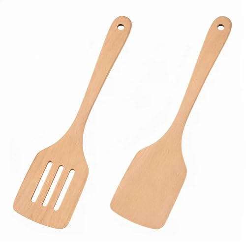 2 Piezas Espátula Cocina Madera De Cocina, Utensilios De Cocina De Madera, Materiales Naturales, Resistente Al Calor, Prevención De Arañazos En La Olla, Para Cocinar Alimentos