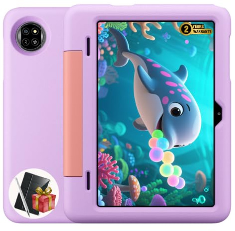 Blackview Tab 20 Kids | Tablet Niños 10,1 HD+ IPS | Android 15 | 12GB RAM + 64GB (hasta 2TB) | 8MP + 5MP | 6600mAh | Dual Speaker | GPS | Bluetooth | Wi-Fi | Garantía de 2 años | Morado Unicornio