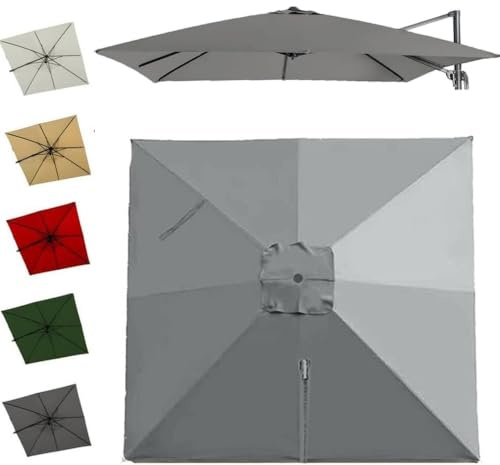 Coperture Per Ombrelloni Decentrato Da Giardino, Tessuto Di Ricambio Per Ombrellone Quadrato 3x3.0m 2.5x2.5m 8 Stecche Telo Di Ricambio Per Ombrellone(Gray,4x3.0m/13x9.8ft)