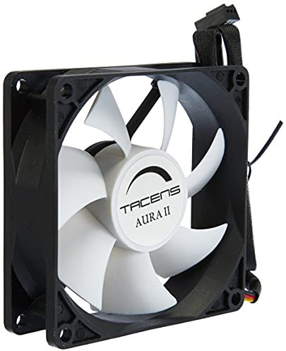 Tacens 3AURAII - Computer fan (8cm, 10dB, 1500 RPM, Fluxus II technology, anti-dust system, 60,000h duration) black