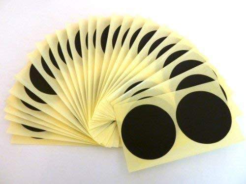 Minilabel Klebeetiketten / Klebepunkte aus Kunststoff / Vinyl, rund, selbstklebend, 50 mm Durchmesser, Schwarz, 40 Stück