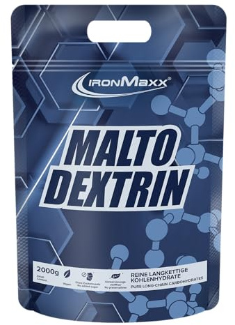 IronMaxx Maltodextrin Weight Gainer zum Zunehmen 2000g, Geschmacksneutral - Mit 230kcal & 58g Kohlenhydrate pro Portion, Mass Gainer für Kraftsportler mit 100% reinem Maltodextrin