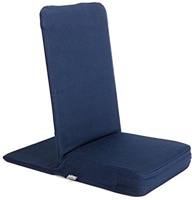 Bodhi Mandir - Sedia da meditazione con cuscino spesso, comoda poltrona da pavimento con schienale imbottito, rivestimento lavabile, ideale per il tempo libero, yoga e meditazione (blu notte)