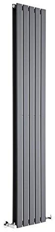 MILANO Anthracite Vertical Double Flat Panel Radiator 1780 x 350mm