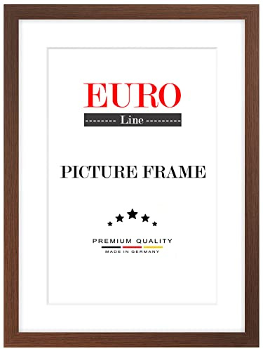 EUROLine Holz Bilderrahmen 74 x 54 cm Wenge braun mit Antireflex-Acrylglas für | Foto | Poster | Puzzle Rahmen