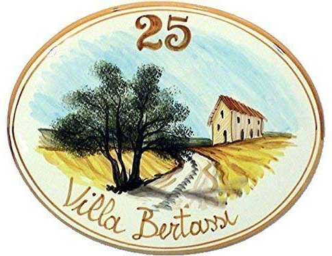 Civic numbers and ceramic plates Oval CENTRAL LANDSCAPE - you can order here your personalized number