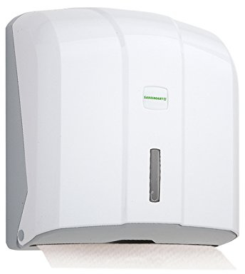SANISMART Handduksdispenser Wisteria för 300 ark Z-vikta max. 25 cm, färger: vit