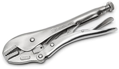 SATA ST71203ST 10-Inch Straight Jaw Locking Pliers, with a Chrome Molybdenum Alloy Steel Body and an Integrated Wire Cutter