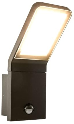 Maxkomfort LED Außenleuchte mit Bewegungsmelder IP54 Außenlampe Wandleuchte Flurleuchte Badleuchte Schwarz 10W 695 Lumen 337A1