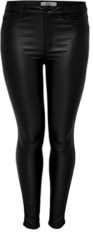 ONLY CARMAKOMA Damen Carpunk Reg Sk Coated Pants, Schwarz (Black Black), 50W / 32L