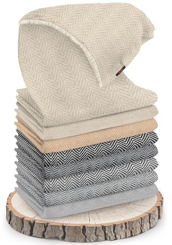 Annapurna - Sciarpa di lusso in 100% in lana cashmere, 68 cm x 190 cm, tessuto lavorato a mano in Nepal, unisex, Bianco - lisca di pesce, Taglia unica