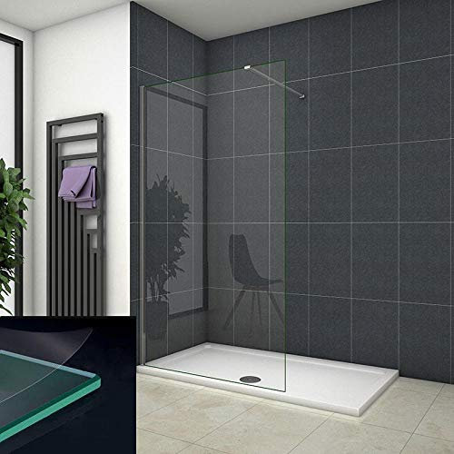 Mamparas ducha Panel Pantalla Fija Vidrio laminado de film seguridad a prueba de explosiciones 8mm - Barra2 90cm,80x200cm