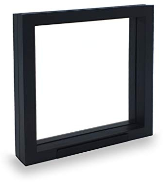 SAFE 4509 Marco flotante negro 18 x 18 cm | Marco para monedas, marco para objetos, soporte para monedas, marco 3D negro para sus monedas, minerales o modelos de coches