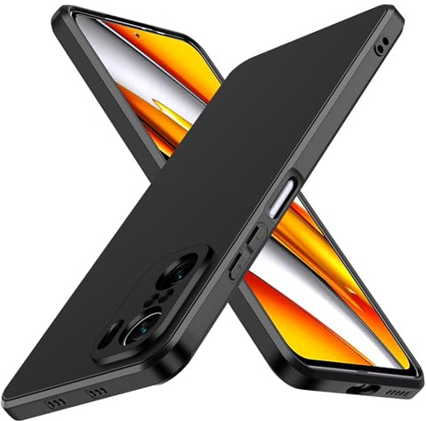 ivoler Negro Mate Funda para Xiaomi Poco F3 5G / Xiaomi Mi 11i con Protección de Cámara, Carcasa Protectora Antigolpes, Ultrafina Suave TPU Silicona Caso Delgada Anti-Choques Case
