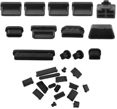 64Pcs USB Port Plug Covers Set, Silicone USB Anti Dust Cap Protector Charging Port Cover Kit for Phones Computers Charging Interface Type-C SD HDML mimiHDML RJ45 VGA miniDP SUB Audio