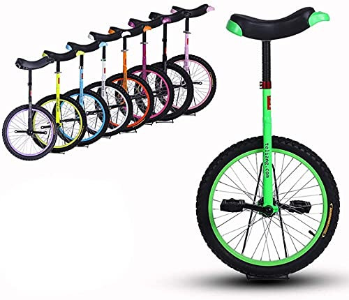 Einrad Fahrrad Einrad Unisex Einrad Heavy Duty Stahlrahmen und Alufelgen, 16 Zoll Rad Einrad für Kinder und Anfänger, deren Höhe 120-140 cm (Farbe: grün, Größe: 16 Zoll Rad)